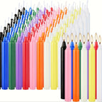 Taper Candle with 100 Pack, 100 colored stick waxes - 100 colored stick waxes option