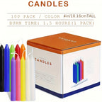 Taper Candle with 100 Pack, 100 colored stick waxes