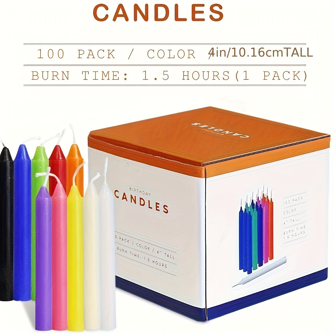 Taper Candle with 100 Pack, 100 colored stick waxes