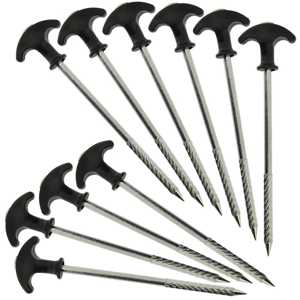 Tent Peg with 20cm, 10 Pack, FO-BIVVYPEGS, T-Handle Bivvy Pegs Carry Bag - product gallery image 3