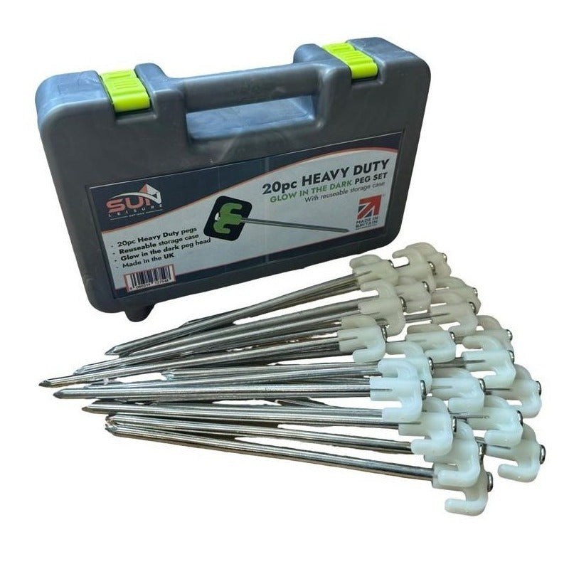 Tent Pegs & Stake with Plastic, 20 Pack, 1, Glow in Dark Camping Heavy Duty