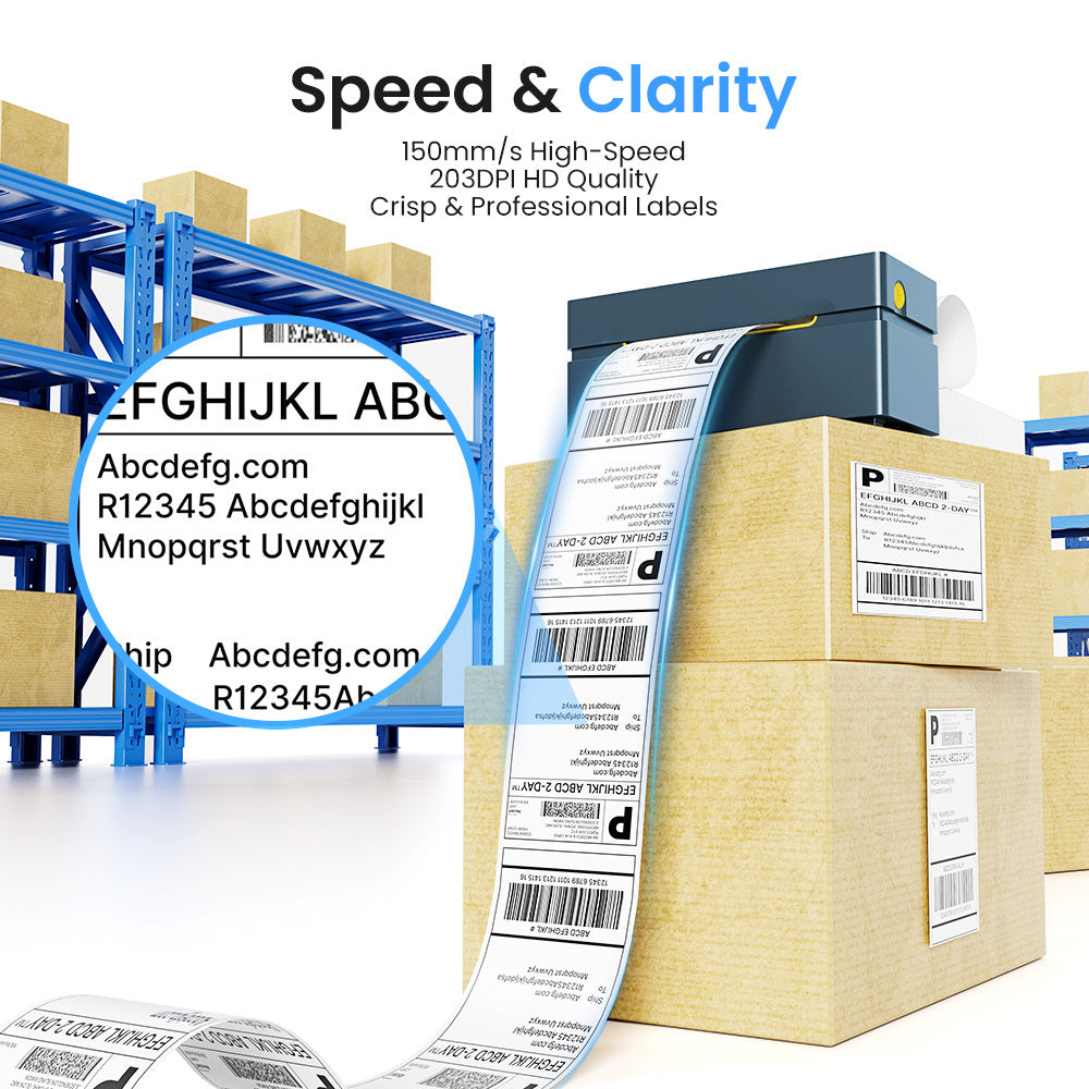 Thermal Label Printer Wireless 4x6 Bluetooth USB High-Speed Shipping - product gallery image 3