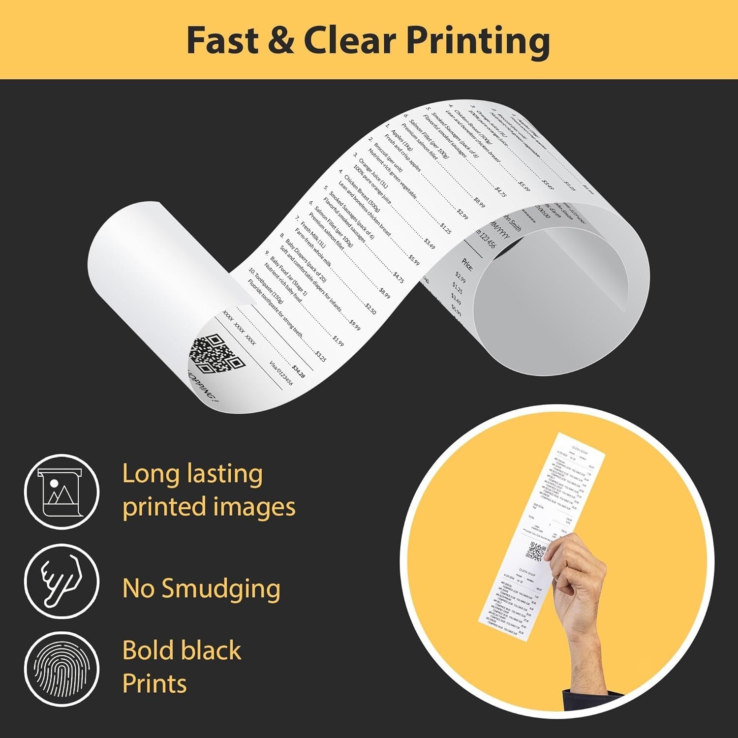 Thermal Paper Roll with 100 Pack, 57x40 Till Rolls (100 Pack) - product gallery image 2