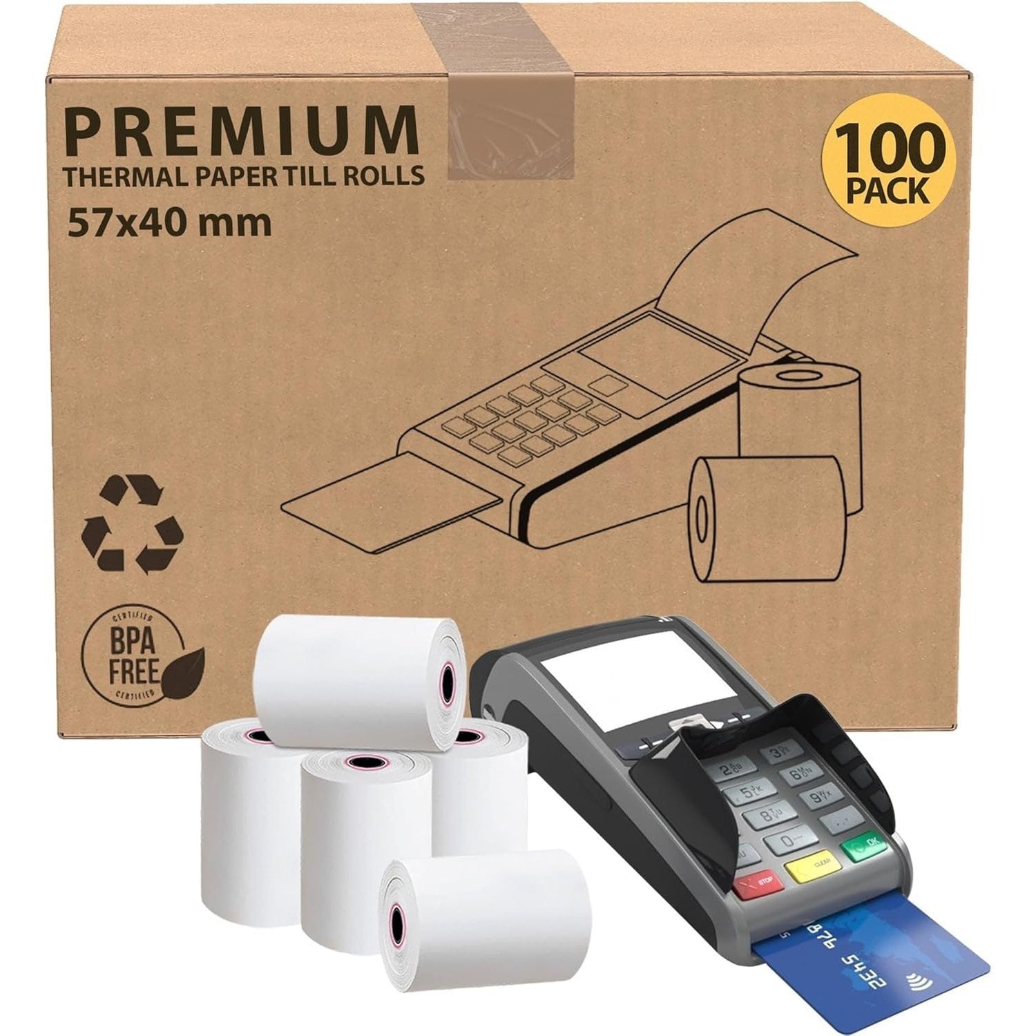 Thermal Paper Roll with 100 Pack, 57x40 Till Rolls (100 Pack) - product gallery image 5