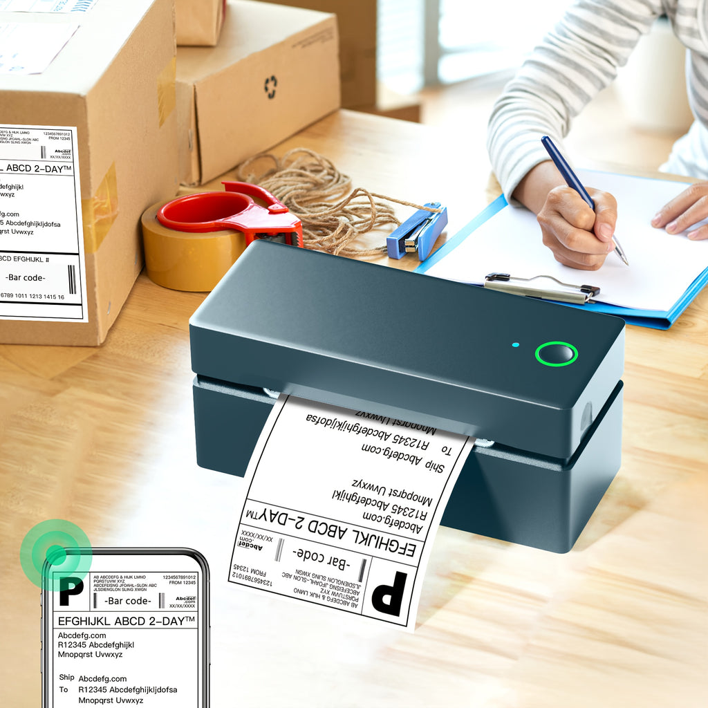Thermal Sheet Printer PL80E, Compact And Portable, Taking Up No Space, Compatible - Enamel Blue, PL80E Thermal Printer option