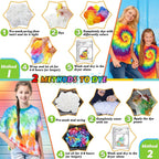 Tie Dye Kit with 120ml, Cotton, Colours Complete Squeeze Bottles, Rubber - product gallery image 4