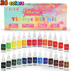 Tie Dye Kit with 120ml, Cotton, Colours Complete Squeeze Bottles, Rubber