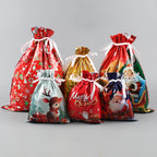 Ties) Reusable Christmas Gift Bag with 18pcs Bags Ropes Cute Snowman, Reindeer - product gallery image 2