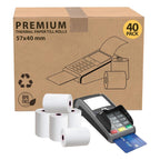 Till Roll with 10.8m, 40, Thermal Rolls 57x40mm 40-Pack BPA-Free Card