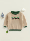 Toddler Top with Machine-Washable, Duck Embroidery Sweatshirt Boys Girls Long
