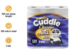 Toilet Roll with 120 Pack, 120 Rolls, Panda Cuddle Rolls 3-Ply Quilted Sheets - product gallery image 7
