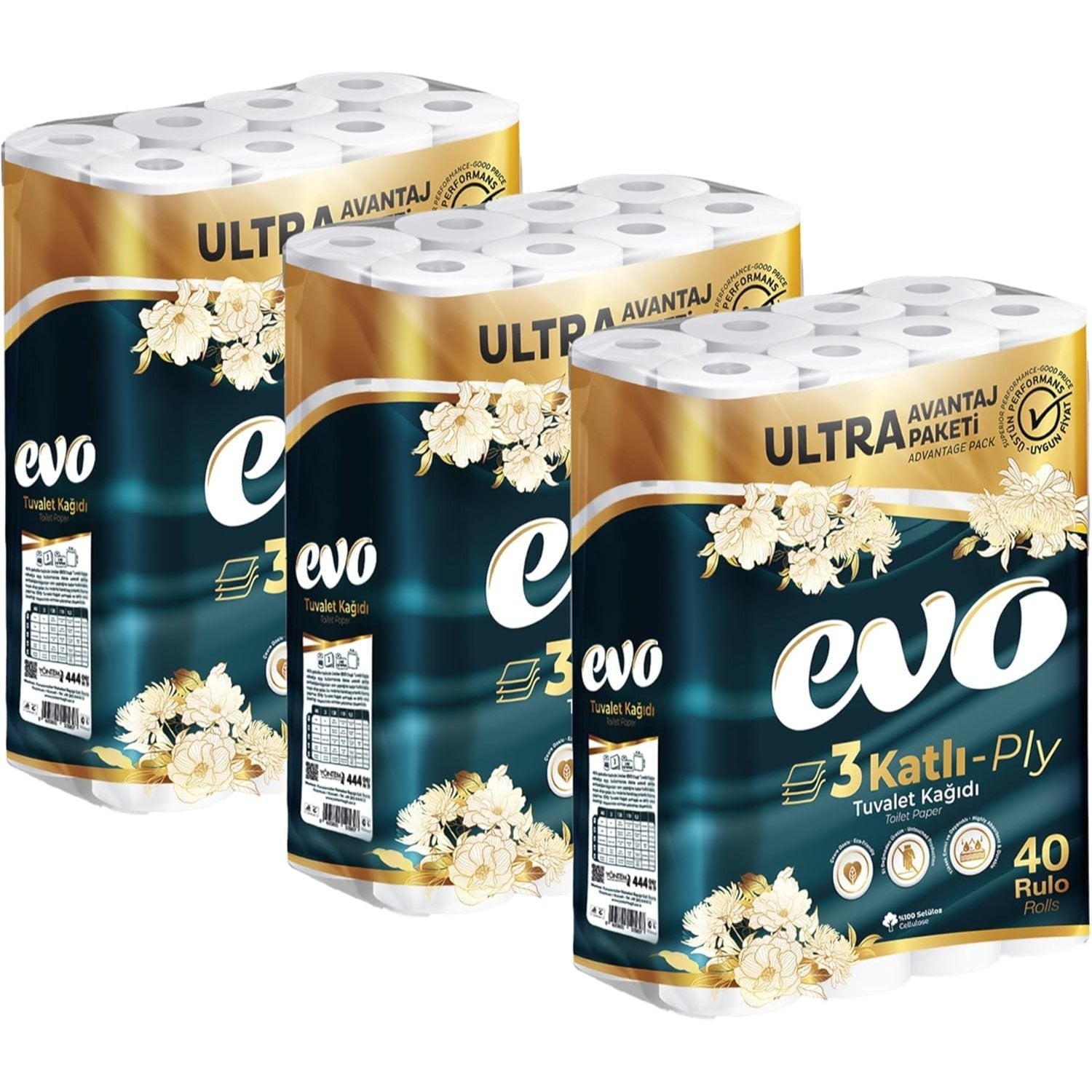 Toilet Roll with 120 Pack, EVO Luxury Soft 3-Ply 120-Pack - product gallery image 4