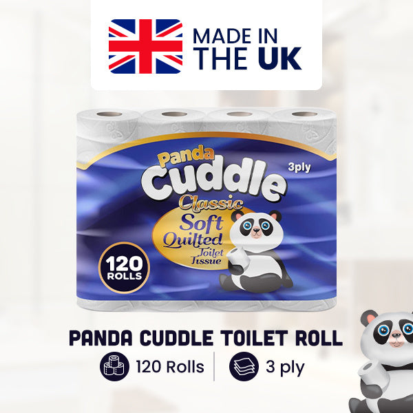 Toilet Roll with 120 Rolls, 120, Panda Cuddle 3-Ply Quilted Paper Rolls - product gallery image 3