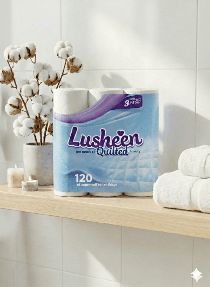 Toilet Roll with 120 Rolls Bulk 3-Ply Quilted Ultra-Soft Sheets - product gallery image 5