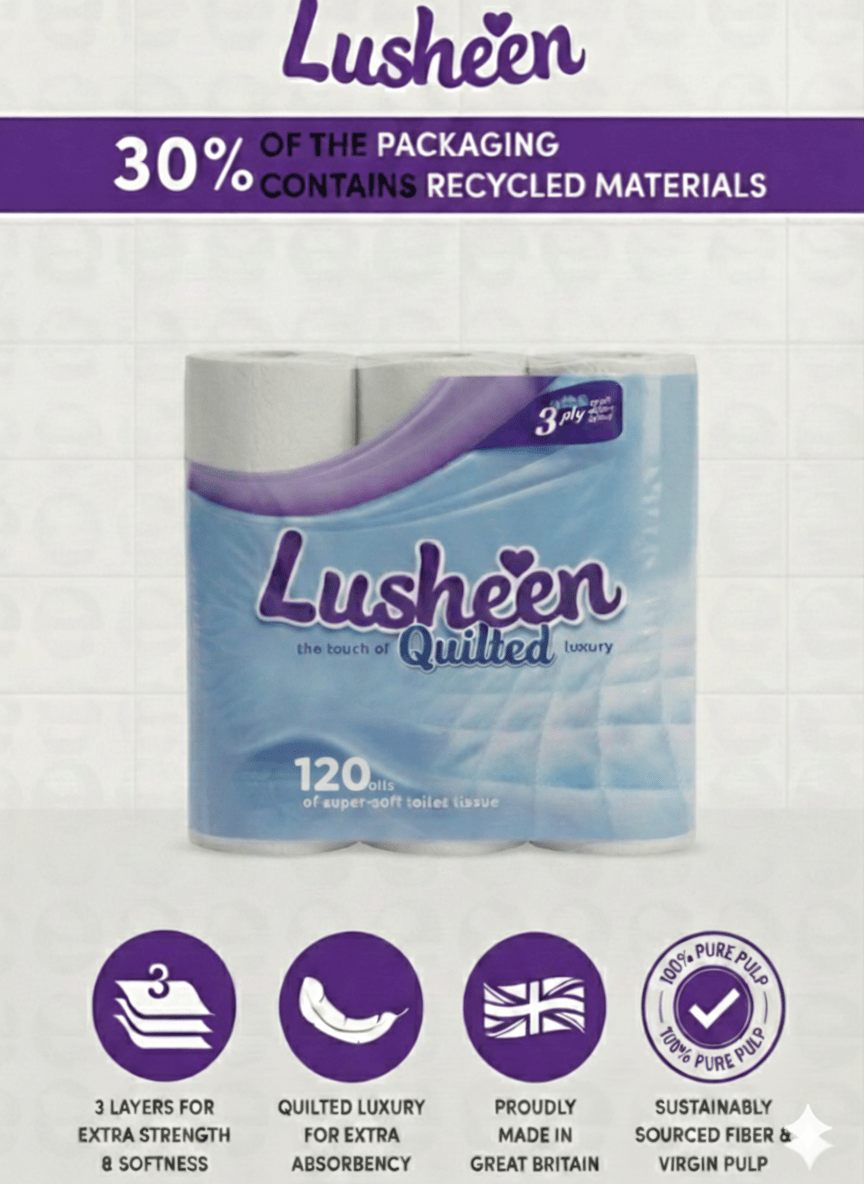 Toilet Roll with 120 Rolls Bulk 3-Ply Quilted Ultra-Soft Sheets - product gallery image 6