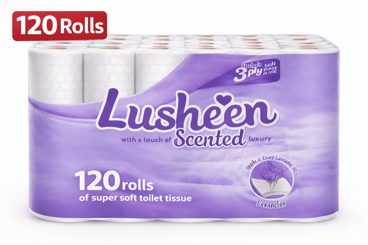 Toilet Roll with 120 Rolls, Lavender, Lusheen Lavender 3-Ply Rolls Bulk Sheets - product gallery image 4