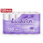 Toilet Roll with 120 Rolls, Lavender, Lusheen Lavender 3-Ply Rolls Bulk Sheets