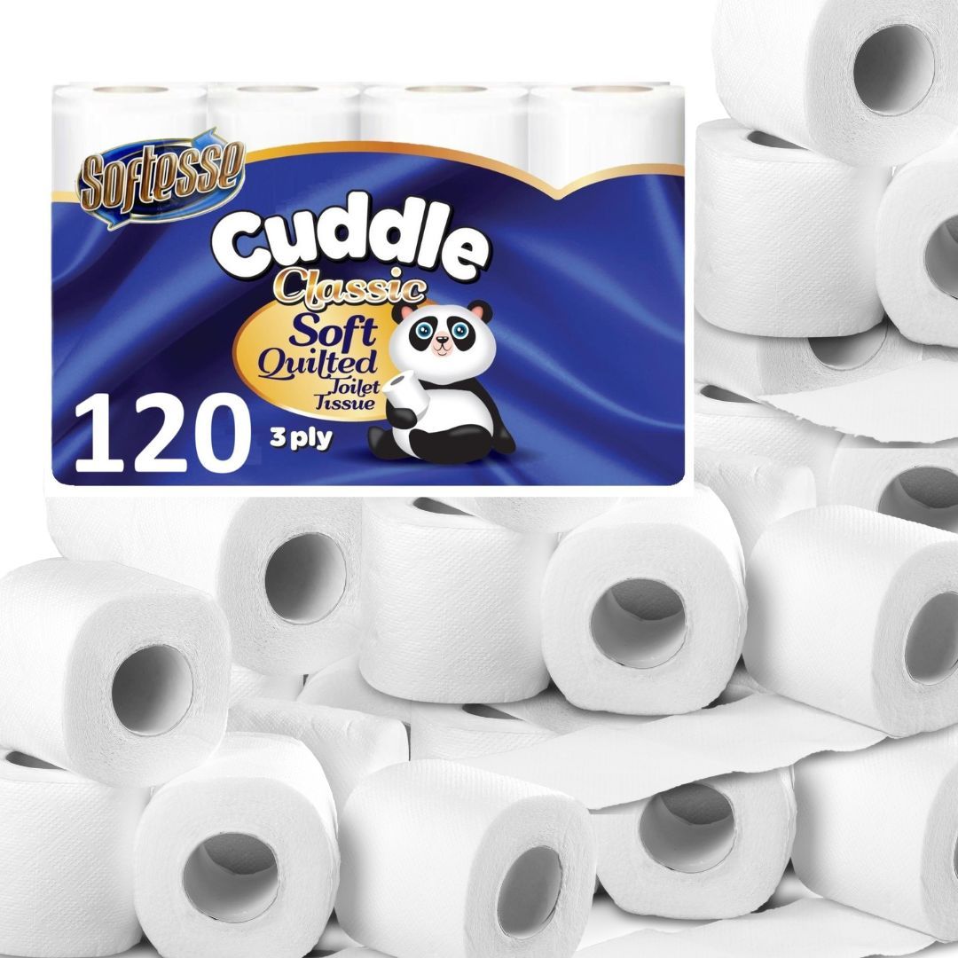 Toilet Roll with 120 Rolls, Panda Quilted Soft 3-Ply 120-Roll Bulk Pack - product gallery image 2