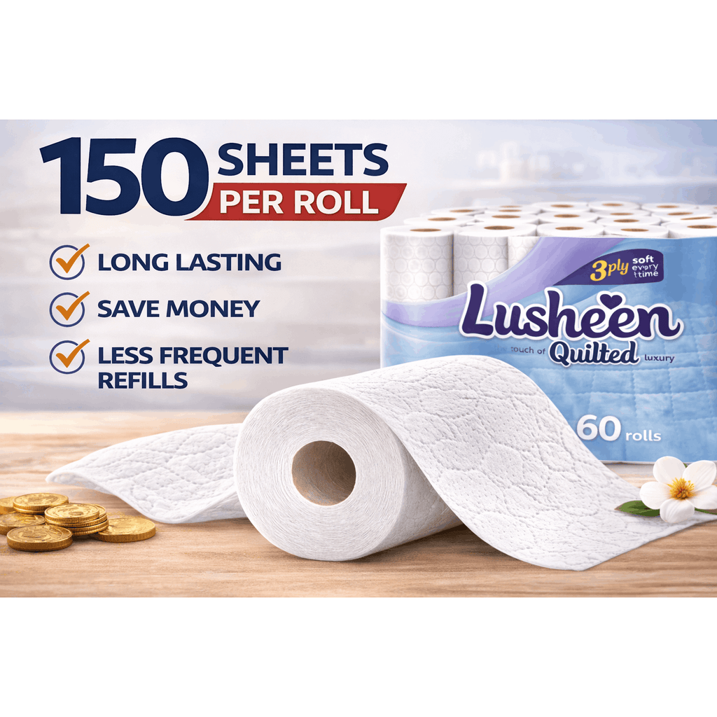 Toilet Roll with 60 Rolls, Lusheen 60 roll White, Rolls Bulk Buy Rolls 3-Ply Lusheen - product gallery image 2