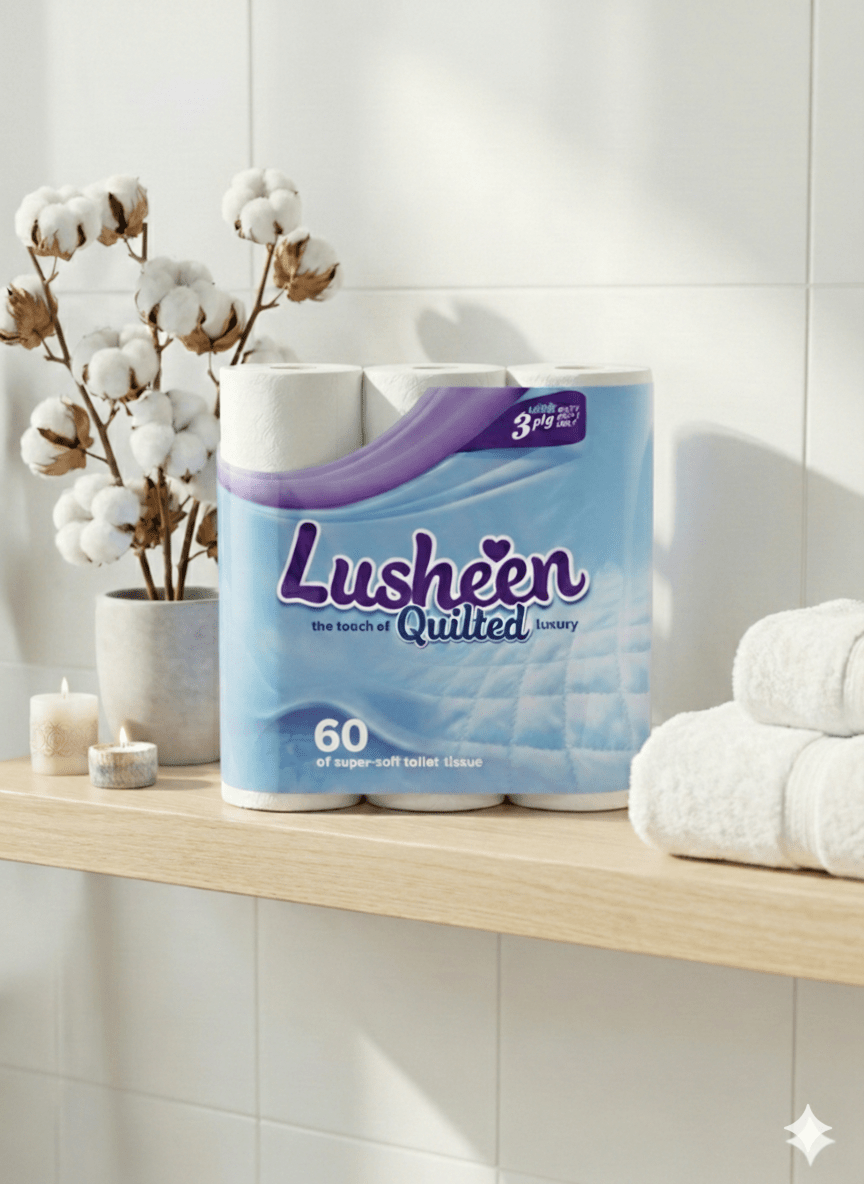 Toilet Roll with 60 Rolls, Lusheen 60 roll White, Rolls Bulk Buy Rolls 3-Ply Lusheen - product gallery image 7