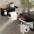 Toilet Roll with Space-Saving, Wall-Mounted, Wall-Mounted Paper Holder Storage Shelf, No - product gallery image 3