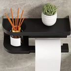 Toilet Roll with Space-Saving, Wall-Mounted, Wall-Mounted Paper Holder Storage Shelf, No - product gallery image 4