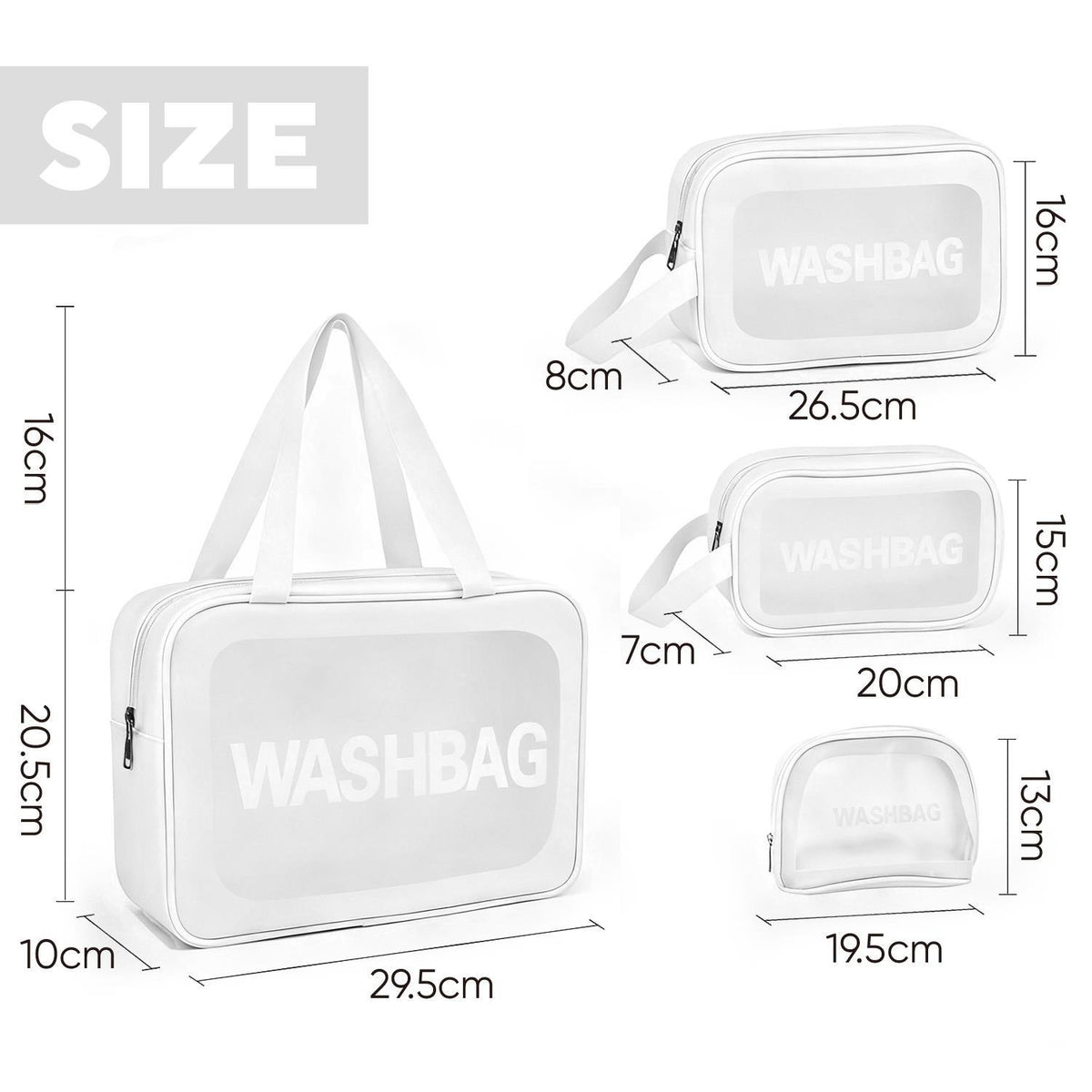 Toiletry Bag with Waterproof, 4pcs, LIVHOME Clear PVC 4pcs Waterproof Transparent - product gallery image 15