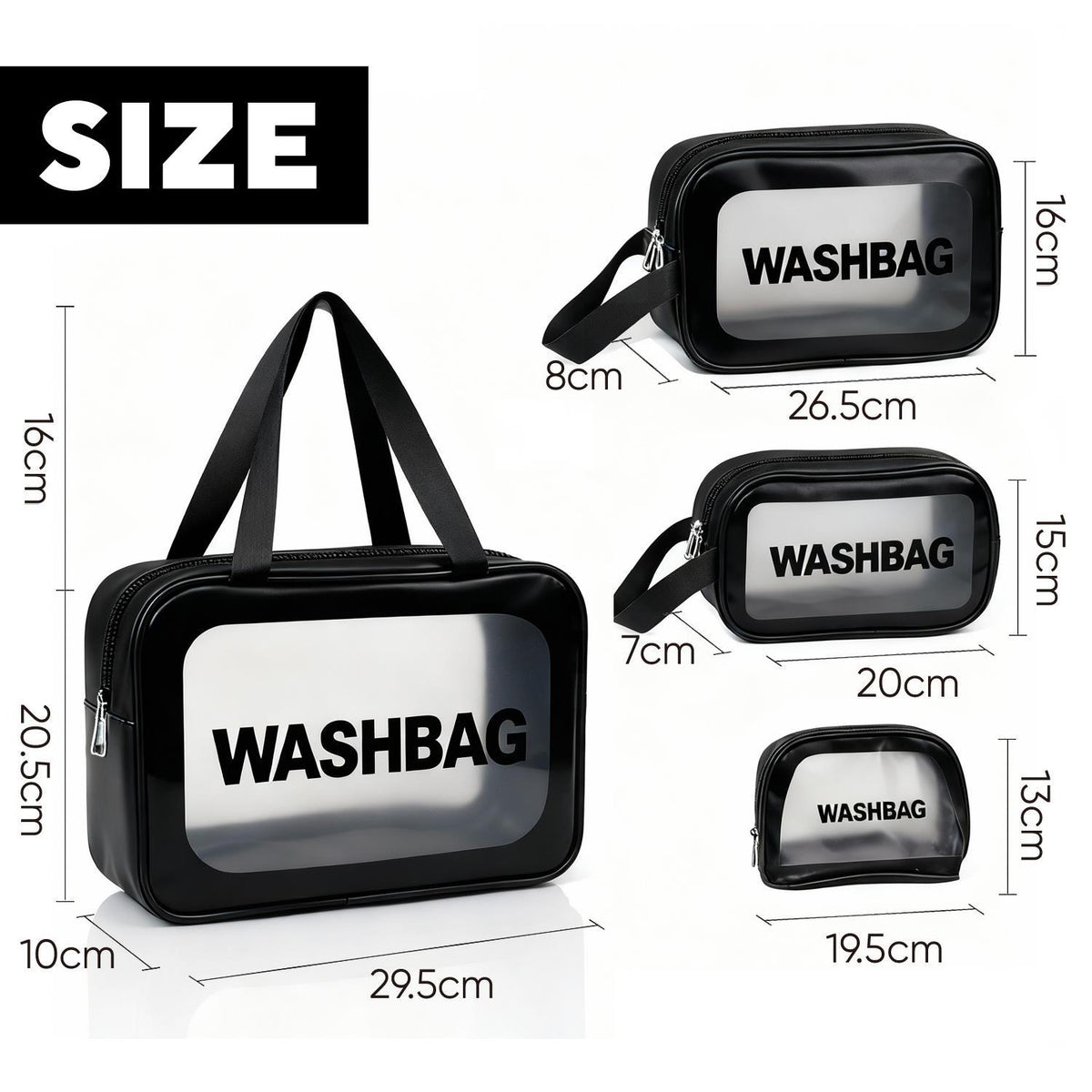 Toiletry Bag with Waterproof, 4pcs, LIVHOME Clear PVC 4pcs Waterproof Transparent - product gallery image 22