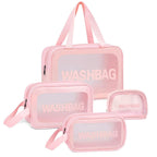 Toiletry Bag with Waterproof, 4pcs, LIVHOME Clear PVC 4pcs Waterproof Transparent
