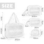 Toiletry Bag with Waterproof, 4pcs, Taylor Brown Clear PVC 4pcs Waterproof - product gallery image 14