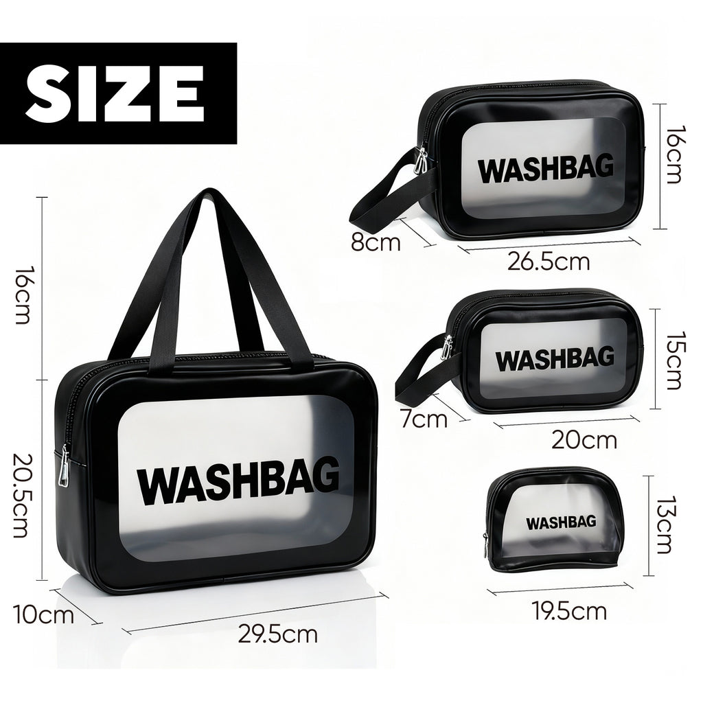 Toiletry Bag with Waterproof, 4pcs, Taylor Brown Clear PVC 4pcs Waterproof - product gallery image 21