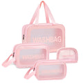 Toiletry Bag with Waterproof, 4pcs, Taylor Brown Clear PVC 4pcs Waterproof