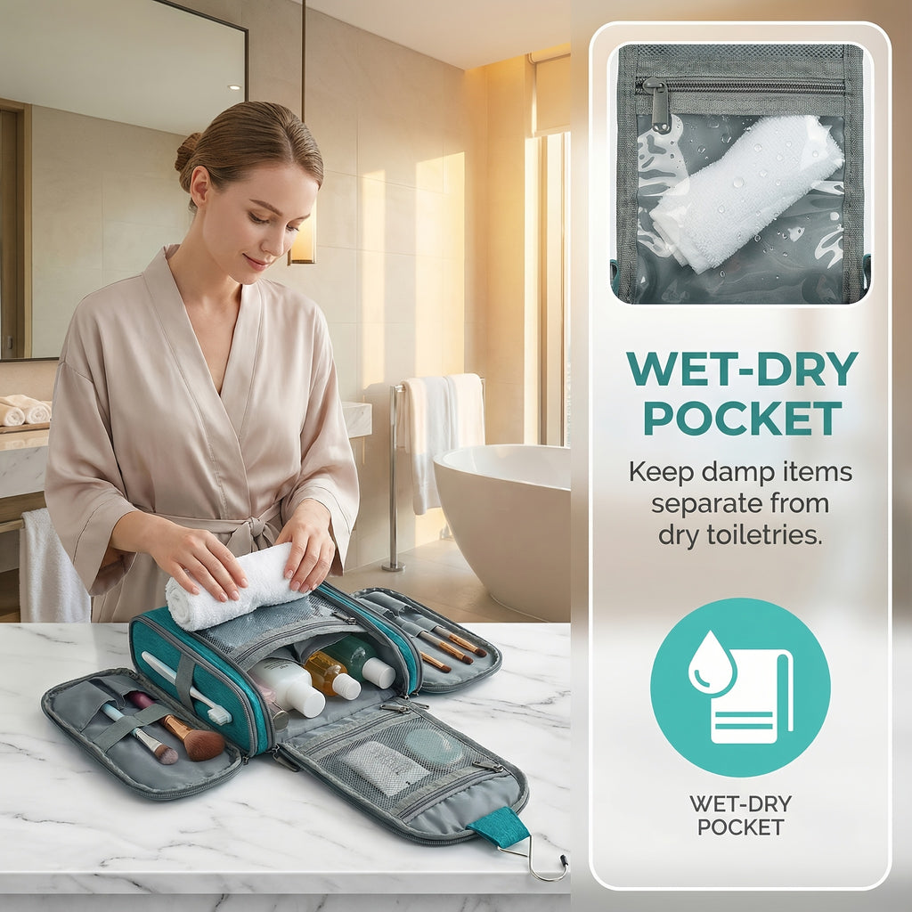 Toiletry Bag with Waterproof, Hanging Women Large Capacity Travel Makeup - product gallery image 8