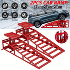 Ton 2pcs Car Ramps Heavy Duty Garage with 4Ton Vehicle Ramp - Red option
