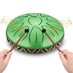 Tongue Drum with 11 Notes, Steel Inch Notes Handpan Percussion Instrument