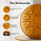 Tongue Drum with 11 Notes, Steel Inch Notes Key Handpan Percussion - product gallery image 10