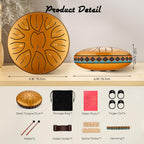 Tongue Drum with 11 Notes, Steel Inch Notes Key Handpan Percussion - product gallery image 4