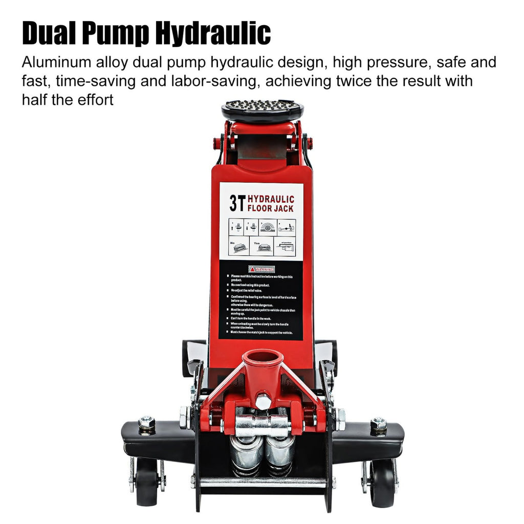 Tonne Trolley Jack Hydraulic Lift Lifting with Non-Slip, Wheels - product gallery image 3