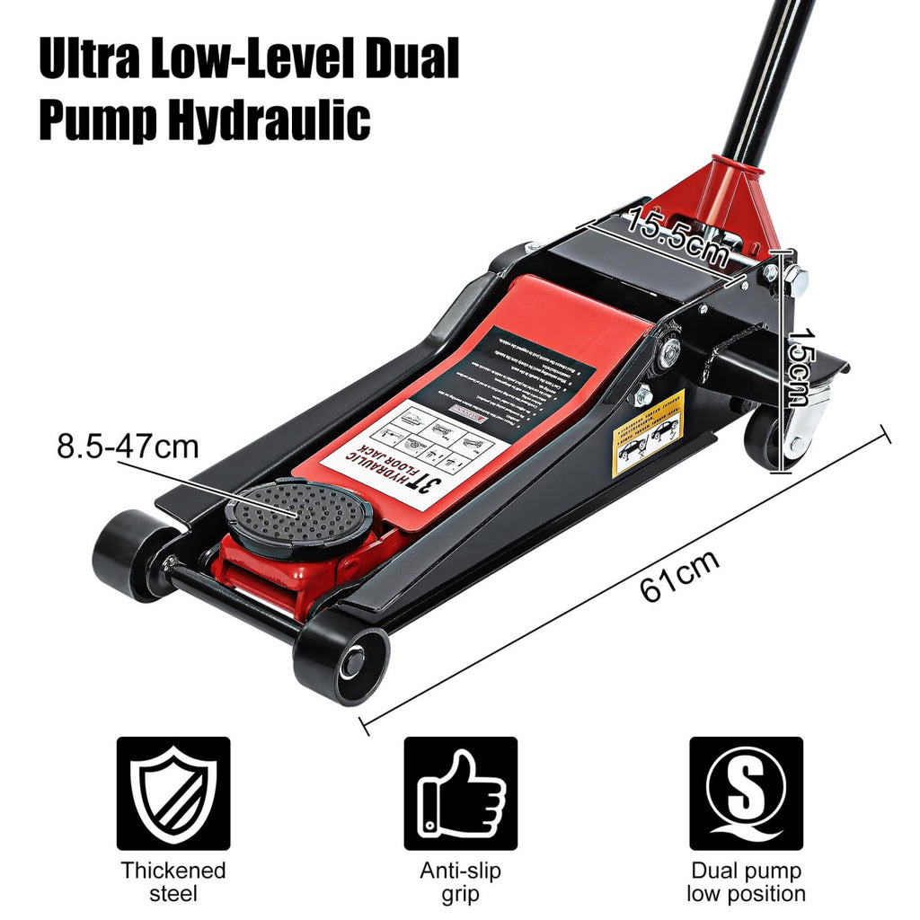 Tonne Trolley Jack Hydraulic Lift Lifting with Non-Slip, Wheels - product gallery image 4
