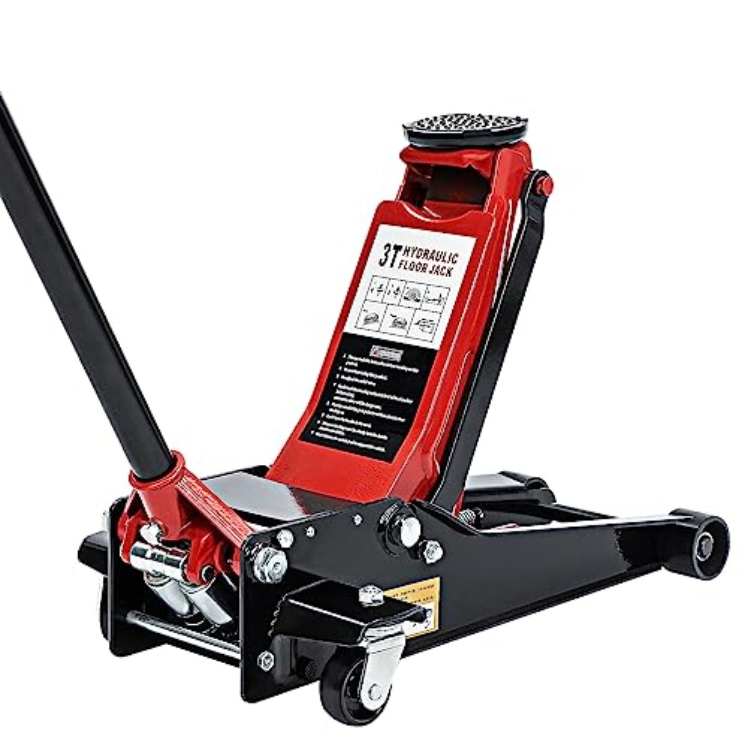 Tonne Trolley Jack Hydraulic Lift Lifting with Non-Slip, Wheels