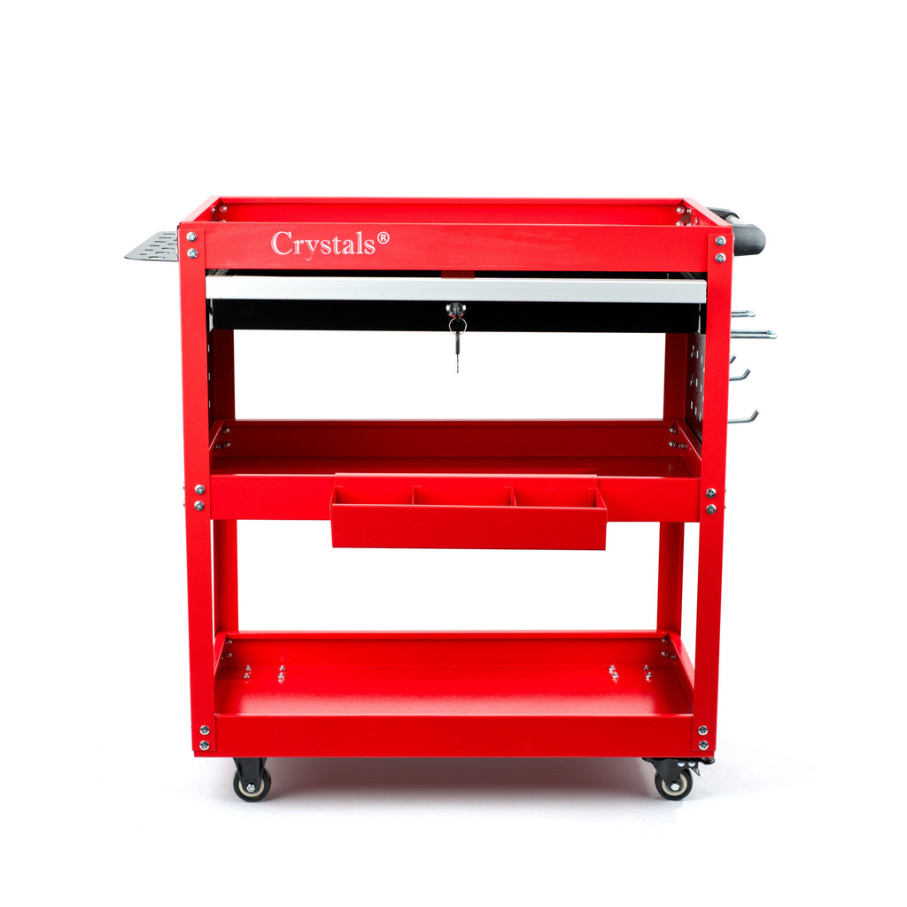 Tool Trolley Cart with Wheels, Lockable, 75kg, Tier Heavy Duty Steel Workshop Garage - product gallery image 2