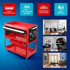 Tool Trolley Cart with Wheels, Lockable, 75kg, Tier Heavy Duty Steel Workshop Garage - product gallery image 4