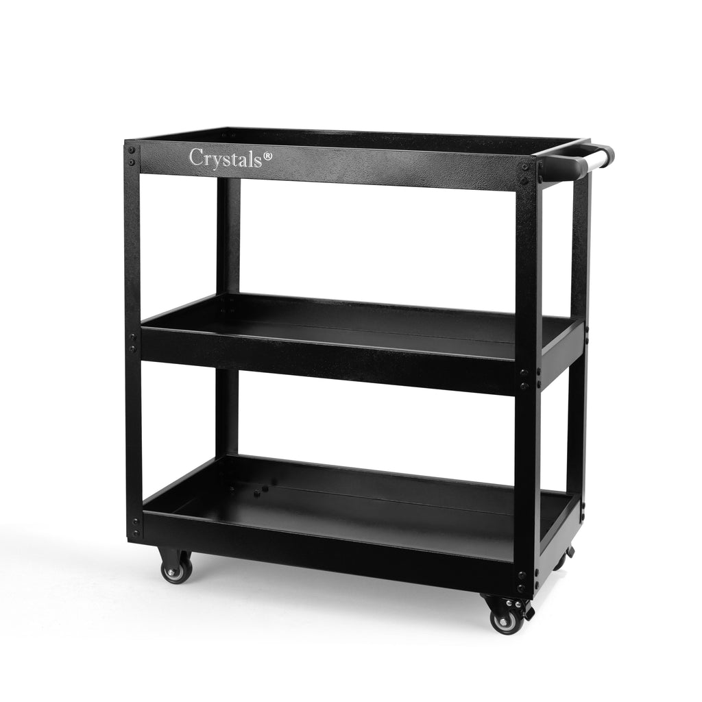 Tool Trolley with Wheels, Lockable, Heavy Duty Tier Cart Wheels Garage - Black option