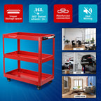 Tool Trolley with Wheels, Lockable, Heavy Duty Tier Cart Wheels Garage - product gallery image 2