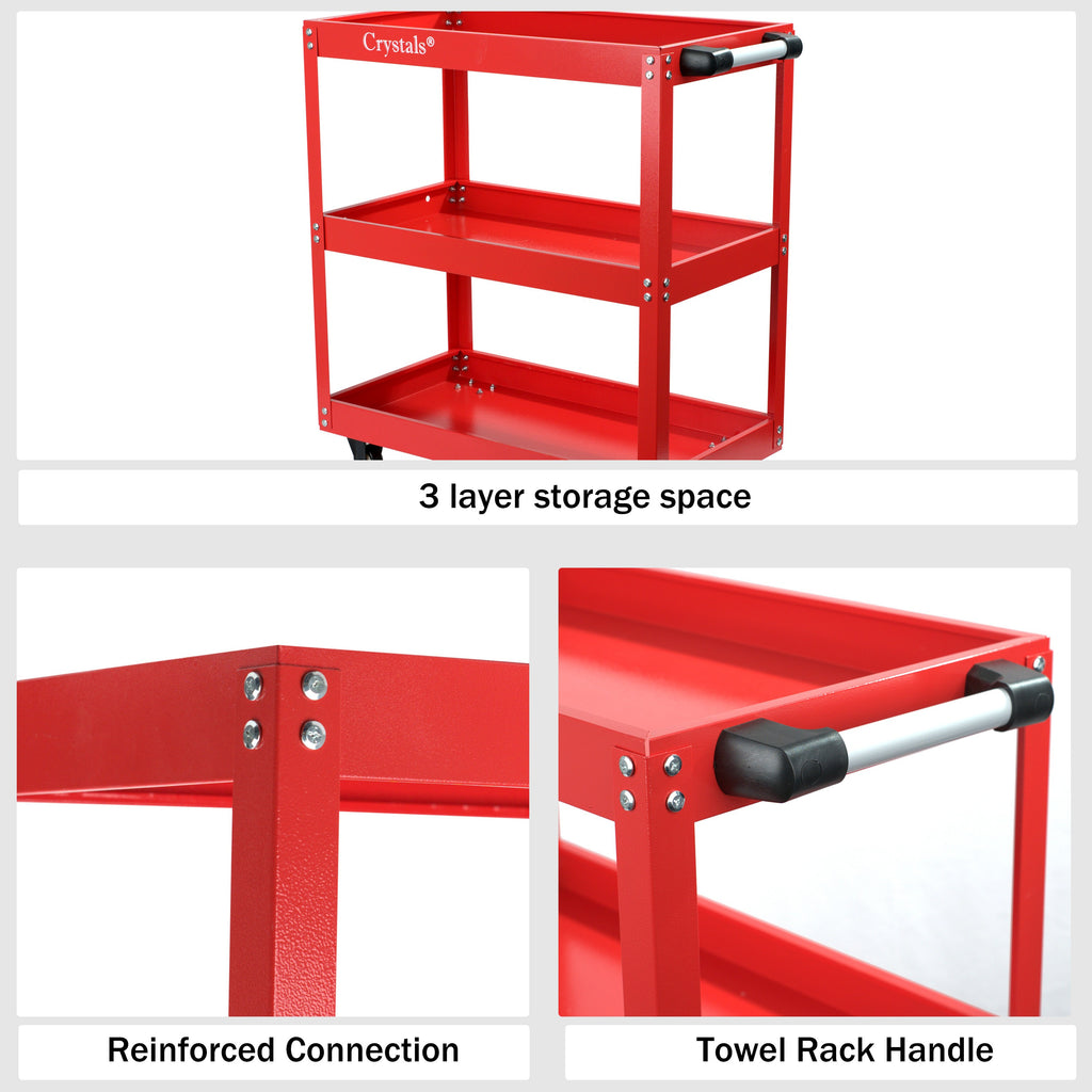 Tool Trolley with Wheels, Lockable, Heavy Duty Tier Cart Wheels Garage - product gallery image 5