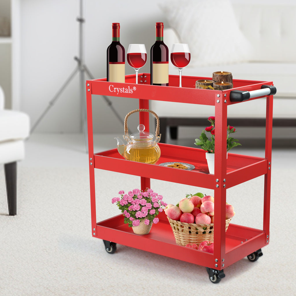 Tool Trolley with Wheels, Lockable, Heavy Duty Tier Cart Wheels Garage - product gallery image 6