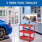 Tool Trolley with Wheels, Lockable, Heavy Duty Tier Cart Wheels Garage - product gallery image 8