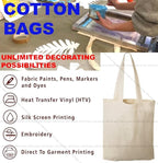 Tote Bag with Machine-Washable, Cotton, 10pcs, Blank Cotton Bags of Natural Reusable - product gallery image 5