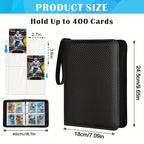 Trading Cards 400-Pocket Card Binder Album Zipper Durable with Waterproof, Leather - product gallery image 2