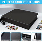 Trading Cards 400-Pocket Card Binder Album Zipper Durable with Waterproof, Leather - product gallery image 3